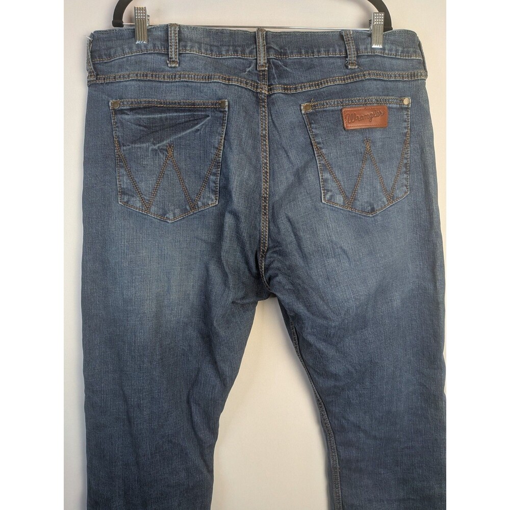 Wrangler Retro Jeans Slim Straight Mens 38x32 Western Medium Wash Stretch - Picture 9 of 13